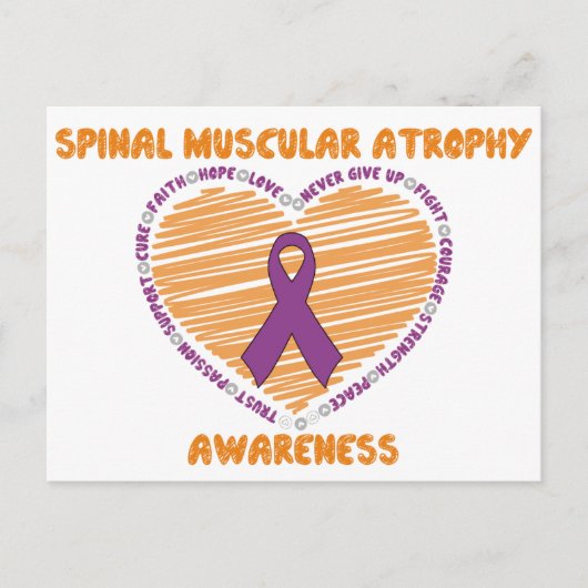 SMA Heart & Ribbon Briefkaart (Voorkant)