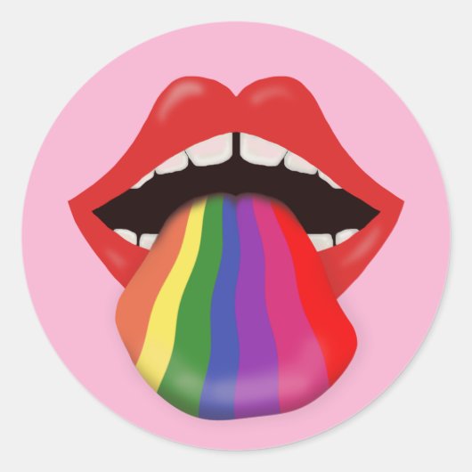 Smaak de regenboog ronde sticker (Voorkant)