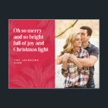 Smaak en helder kerstontwerp feestdagenkaart<br><div class="desc">Vrolijk en helder kerstontwerp Oh zo vrolijk en zo helder vol vreugde en kerstlicht</div>