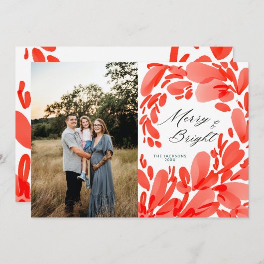 Smaak en helder kerstontwerp feestdagenkaart (Voorkant / Achterkant)