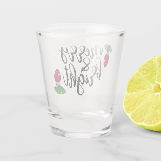 Smaak en helder kerstontwerp shot glas (Achterkant)