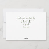 Smaak en zie dat de Heer goed is | Cookie-uitwisse Feestdagenkaart (Achterkant)