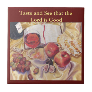 Smaak en Zie. Psalm 34:8 Decoratieve Tegel Tegeltje