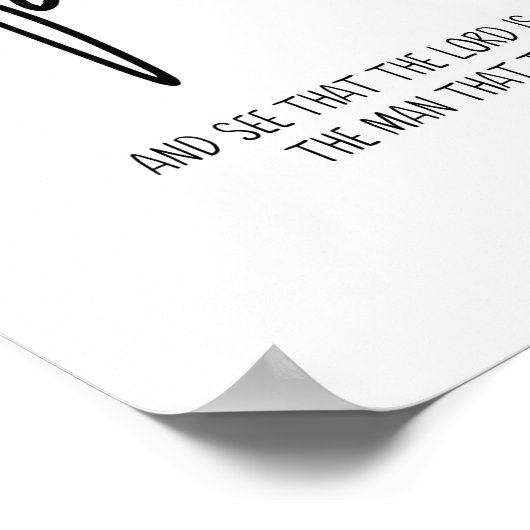 Smaak en zie, Psalm 34:8, Scriptuur, Modern Poster (Hoek)