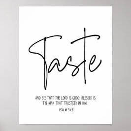 Smaak en zie, Psalm 34:8, Scriptuur, Modern Poster