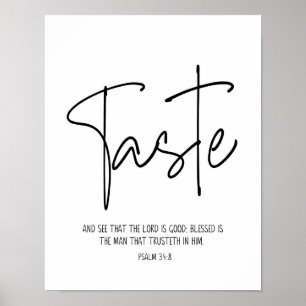 Smaak en zie, Psalm 34:8, Scriptuur, Modern Poster