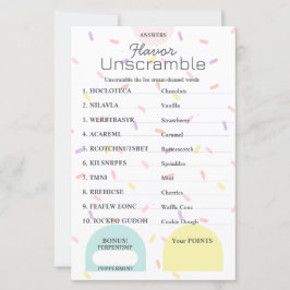 Smaak Frenzy Word Scramble ANTWOORD SLEUTEL