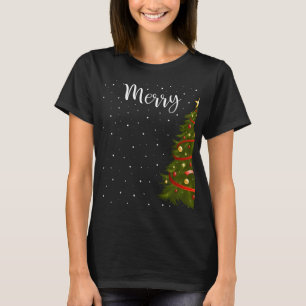 Smaak kerstkerstboomparen passen goed aan t-shirt