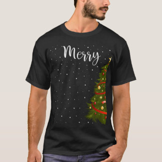 Smaak kerstkerstboomparen passen goed aan t-shirt