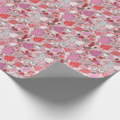 Smaak patroon met vogels en bloemen cadeaupapier (Hoek)