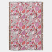 Smaak patroon met vogels en bloemen deken (Voorkant Verticaal)