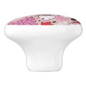 Smaak patroon met vogels en bloemen keramische knop (Zijkant)