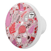 Smaak patroon met vogels en bloemen keramische knop (Rechts)