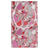 Smaak patroon met vogels en bloemen klein cadeauzakje (Achterkant)