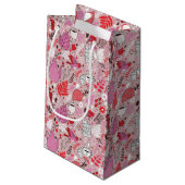 Smaak patroon met vogels en bloemen klein cadeauzakje (Achterkant Gekanteld)