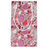 Smaak patroon met vogels en bloemen klein cadeauzakje (Voorkant)