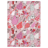 Smaak patroon met vogels en bloemen klembord (Achterkant)