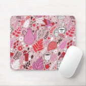 Smaak patroon met vogels en bloemen muismat (Met muis)