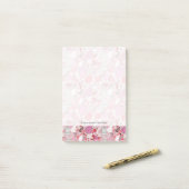 Smaak patroon met vogels en bloemen post-it® notes (Op bureau)