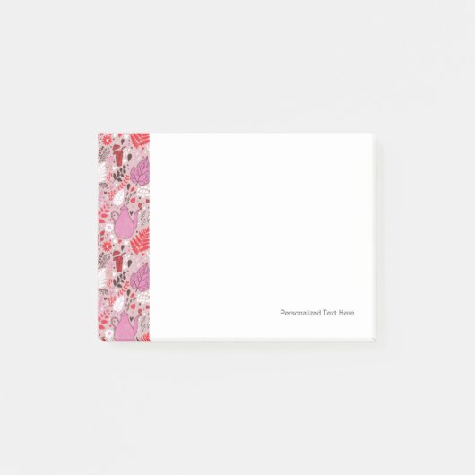 Smaak patroon met vogels en bloemen post-it® notes (Voorkant)