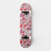 Smaak patroon met vogels en bloemen skateboard (Voorkant)