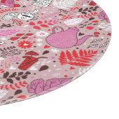 Smaak patroon met vogels en bloemen snijplank (Hoek)