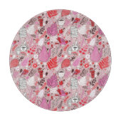 Smaak patroon met vogels en bloemen snijplank (Voorkant)