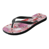 Smaak patroon met vogels en bloemen teenslippers (Schuin)