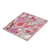 Smaak patroon met vogels en bloemen tegeltje (Zijkant)