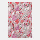 Smaak patroon met vogels en bloemen theedoek (Verticaal)