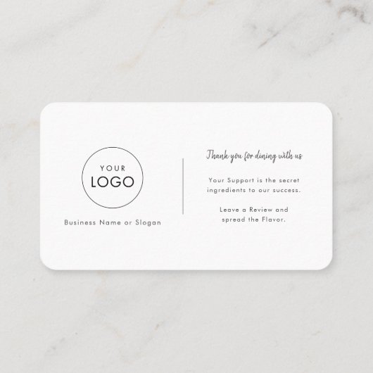 Smaak & Review | Google Restaurant Logo QR-code Visitekaartje (Achterkant)