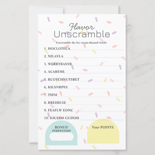 Smaak Sensatie Woord Door Elkaar Spel (Voorkant)