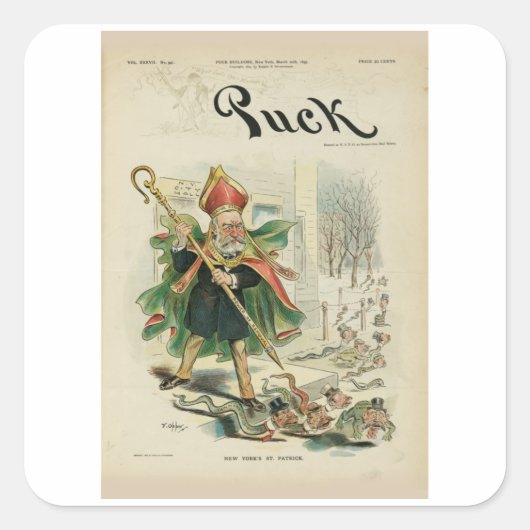 Smaak uit de stad -  Saint Patrick Vierkante Sticker (Voorkant)