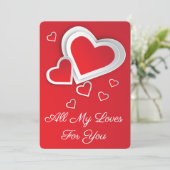 Smaak van de liefde voor het hart met de rode witt feestdagenkaart (Staand voorkant)