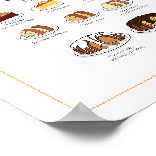 Smaak van gebak, specerijen en not, 8x10 poster (Hoek)