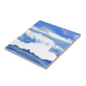 Smaak van het Zee - Blauwe-Oceaangolven Tegeltje (Zijkant)