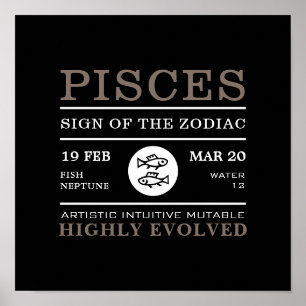 Smaak van het zodische, abstrologische Poster