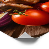 Smaak van Shish Kebab met gegrild vlees Poster (Hoek)