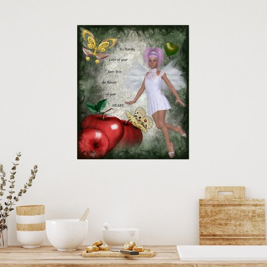 Smaak van uw hart_groenhart poster (Keuken)