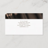 Smaak van zijde in de vorm van een kei. Tekst. Visitekaartje (Achterkant)