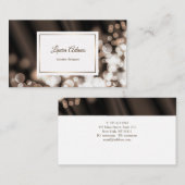 Smaak van zijde in de vorm van een kei. Tekst. Visitekaartje (Voorkant / Achterkant)