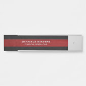 Smaak van zwart en rood, gestikt leer deurbordje (Voorkant)