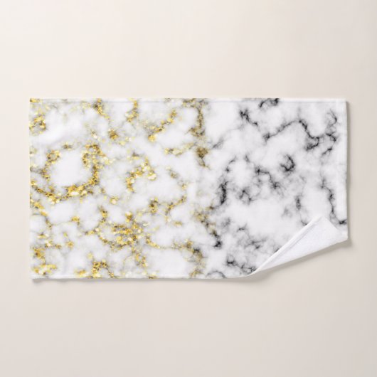 Smaak van zwarte witte marmer gous mousserende vlo handdoek (Handdoek)