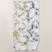 Smaak van zwarte witte marmer gous mousserende vlo strandlaken (Voorkant)