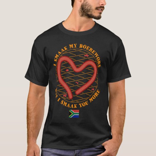 Smaak You Boerewors Hart Valentijns Braai Afrika T-shirt (Voorkant)