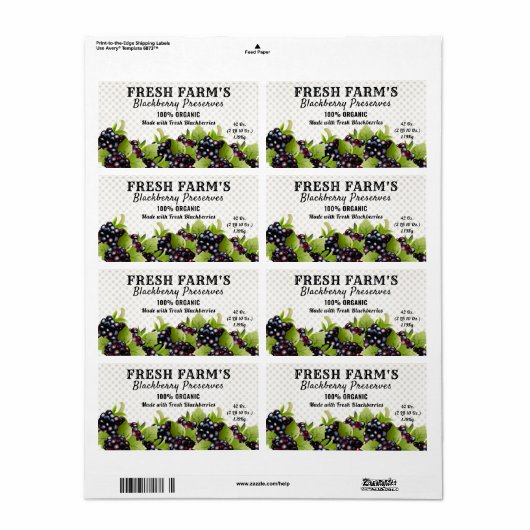  smaakfruit | Jar-etiket Etiket (Full Sheet)