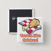 smaakt als kip vierkante button 5,1 cm (Voorkant /achterkant)