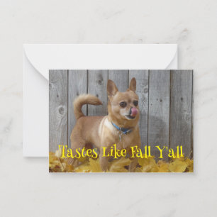 Smaakt naar Herfst Autumn Chihuahua Notitiekaartje