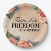"Smaakt naar vrijheid" Floral scheidingsfeest Papieren Bordje (Voorkant)