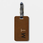 Smaakvol Bruin elegant modern monogram Reizen Bagagelabel (Achterkant verticaal)